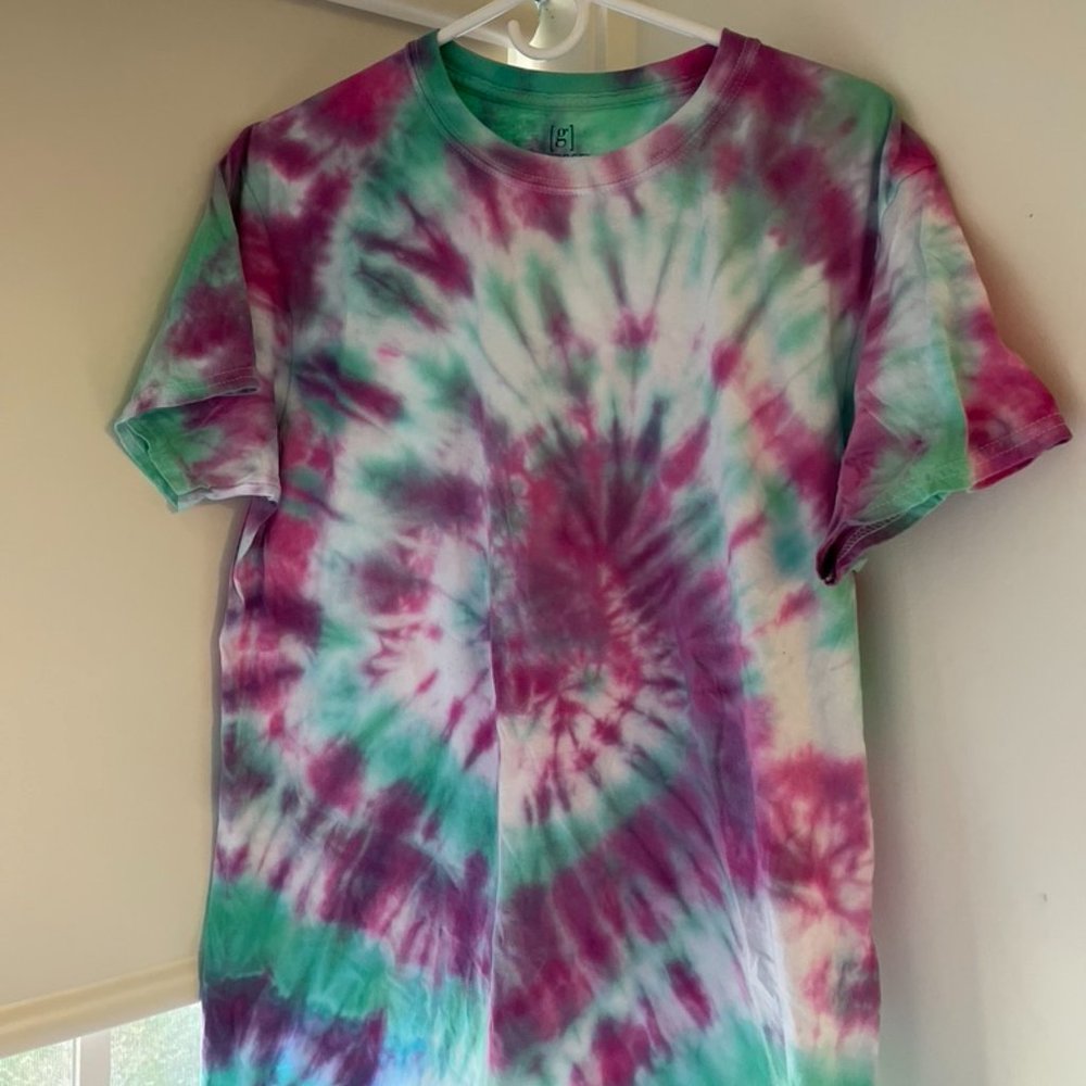 Tie dye shirt- Pink and Green Swirl